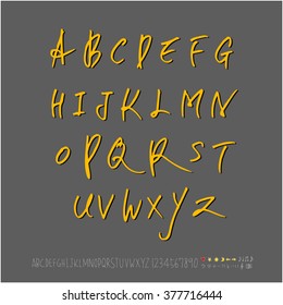 Alphabet & number / handwriting - vector