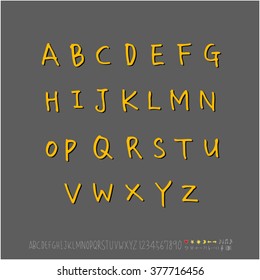 Alphabet & number / handwriting - vector