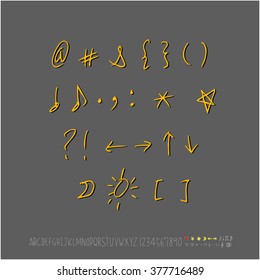 Alphabet & number / handwriting - vector