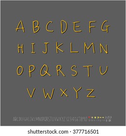 Alphabet & number / handwriting - vector