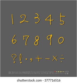 Alphabet & number / handwriting - vector