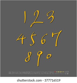 Alphabet & number / handwriting - vector