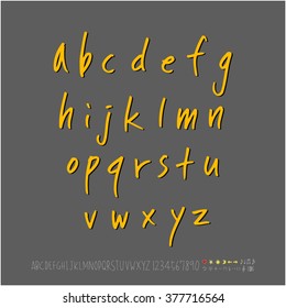 Alphabet & number / handwriting - vector