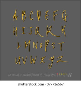 Alphabet & number / handwriting - vector