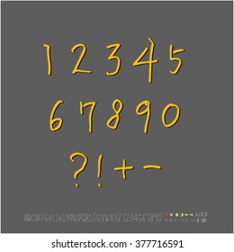 Alphabet & number / handwriting - vector