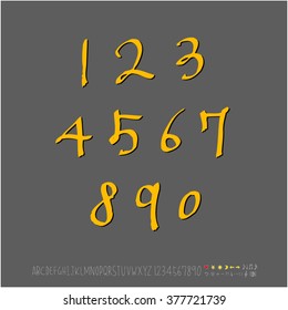 Alphabet & number / handwriting - vector