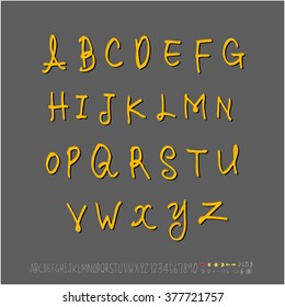 Alphabet & number / handwriting - vector