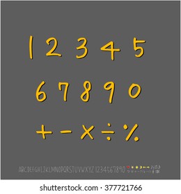 Alphabet & number / handwriting - vector