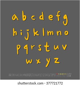 Alphabet & number / handwriting - vector