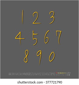 Alphabet & number / handwriting - vector