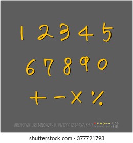 Alphabet & number / handwriting - vector