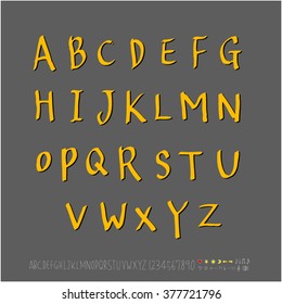 Alphabet & number / handwriting - vector