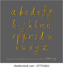 Alphabet & number / handwriting - vector