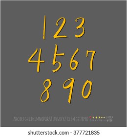 Alphabet & number / handwriting - vector