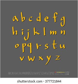 Alphabet & number / handwriting - vector