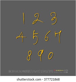 Alphabet & number / handwriting - vector