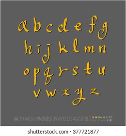 Alphabet & number / handwriting - vector