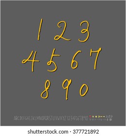Alphabet & number / handwriting - vector
