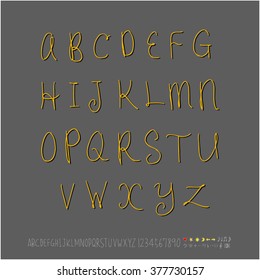 Alphabet & number / handwriting - vector