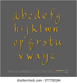 Alphabet & number / handwriting - vector