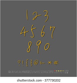 Alphabet & number / handwriting - vector