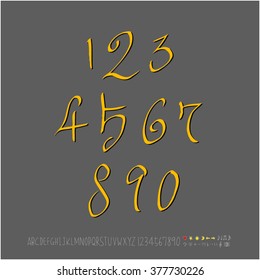 Alphabet & number / handwriting - vector