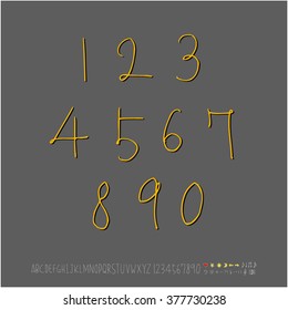 Alphabet & number / handwriting - vector