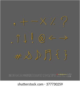 Alphabet & number / handwriting - vector