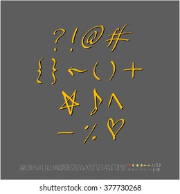 Alphabet & number / handwriting - vector