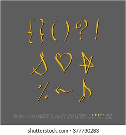 Alphabet & number / handwriting - vector