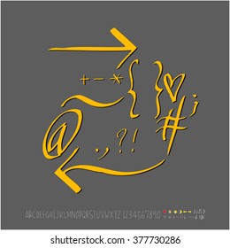 Alphabet & number / handwriting - vector