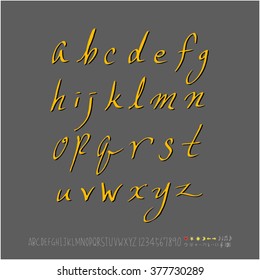 Alphabet & number / handwriting - vector