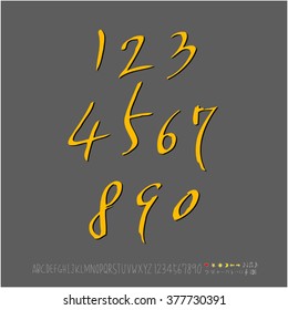 Alphabet & number / handwriting - vector