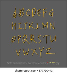 Alphabet & number / handwriting - vector