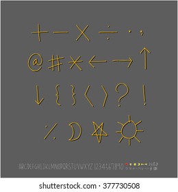 Alphabet & number / handwriting - vector