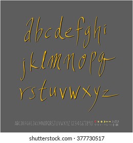 Alphabet & number / handwriting - vector