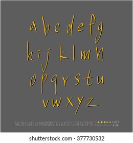 Alphabet & number / handwriting - vector