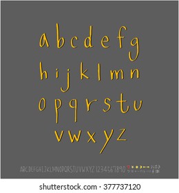 Alphabet & number / handwriting - vector