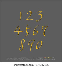 Alphabet & number / handwriting - vector