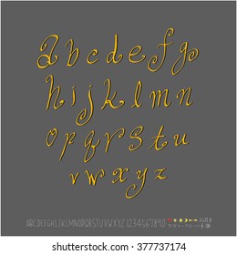 Alphabet & number / handwriting - vector