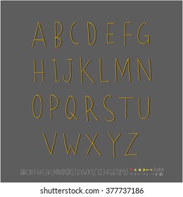Alphabet & number / handwriting - vector