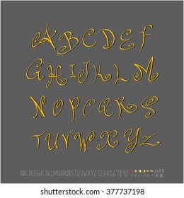 Alphabet & number / handwriting - vector