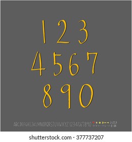 Alphabet & number / handwriting - vector