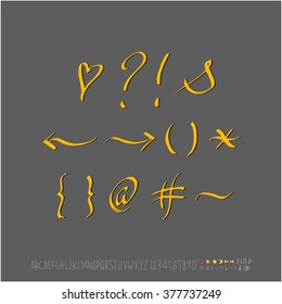 Alphabet & number / handwriting - vector