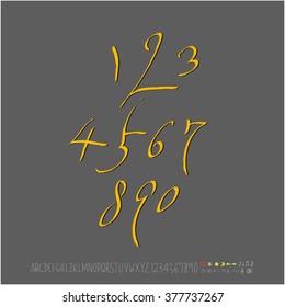 Alphabet & number / handwriting - vector