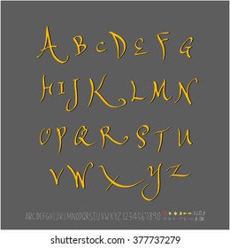 Alphabet & number / handwriting - vector