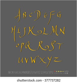 Alphabet & number / handwriting - vector