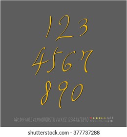 Alphabet & number / handwriting - vector