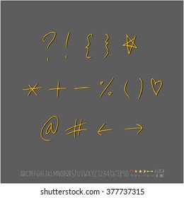 Alphabet & number / handwriting - vector