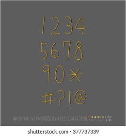 Alphabet & number / handwriting - vector